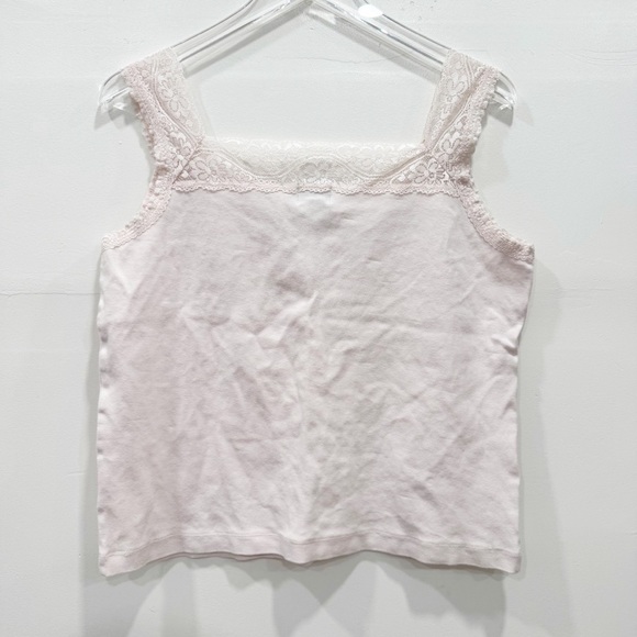 Vintage Chico’s Light Pink Lace Trim Camisole Tank Top Cotton Size 3 Y2K - Picture 3 of 6